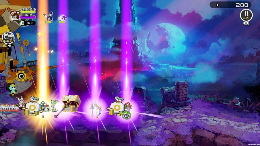 『ラタタン』の多数の仲間が行進するゲーム画面