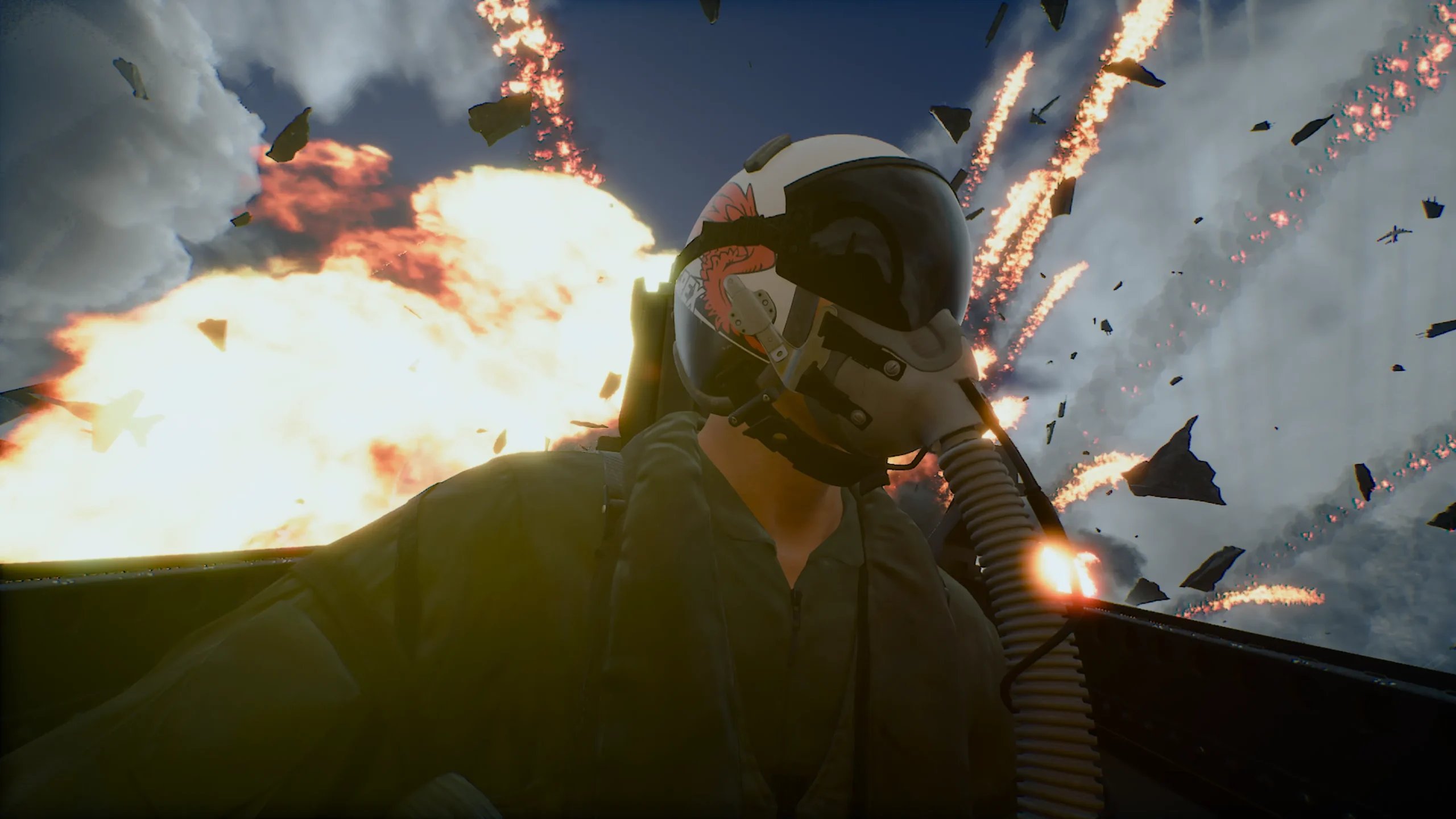 『エースコンバット8』公式サイトで紹介された戦闘機パイロットの場面